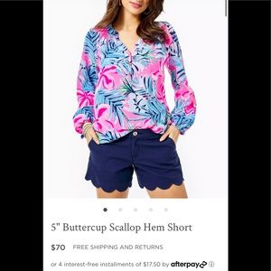 Lilly Pulitzer 5" Buttercup Scallop Hem Short
